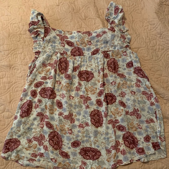 Pink Floral Angel Sleeve Top - Picture 2 of 4